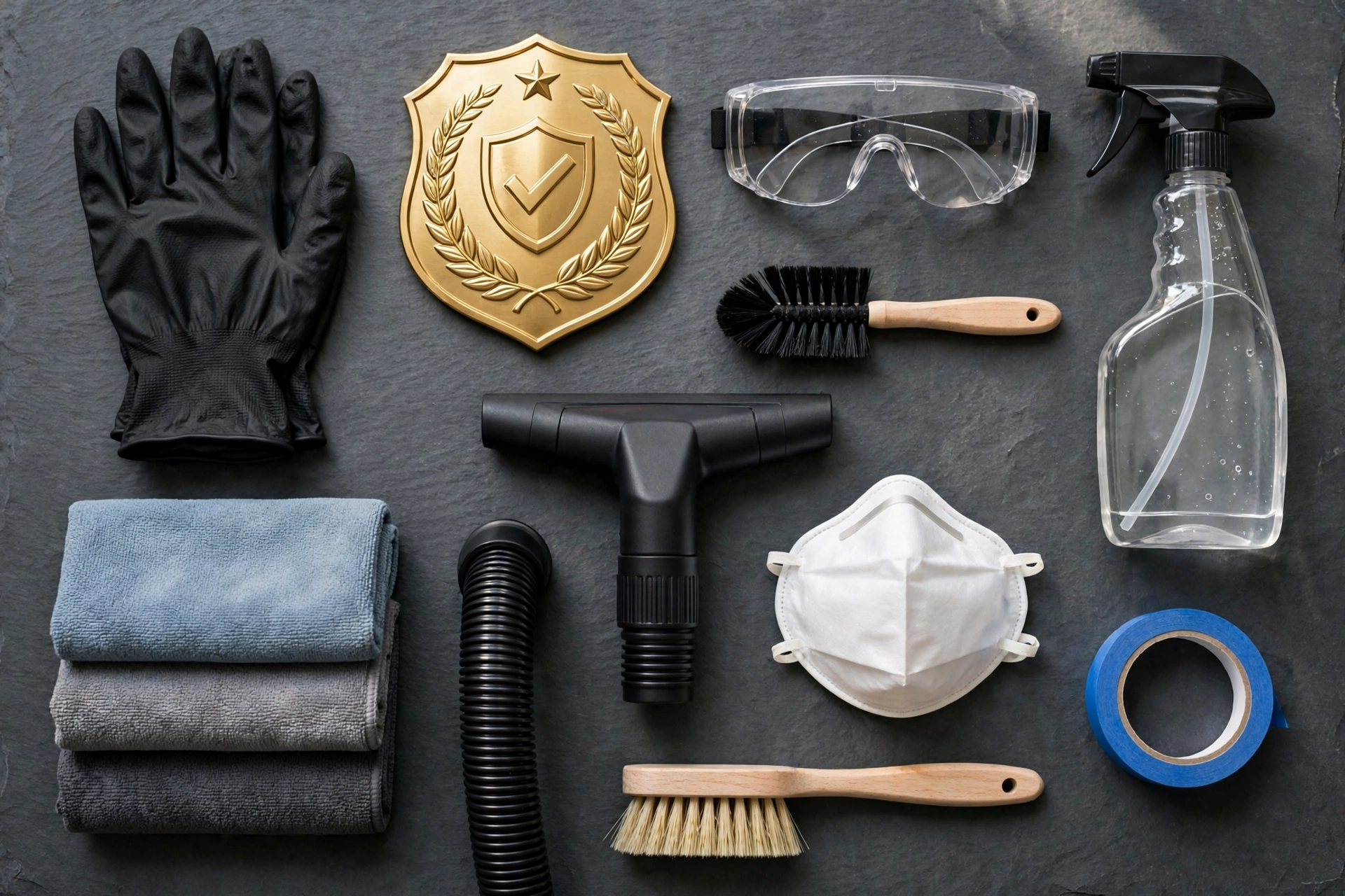Technician with professional restoration equipment